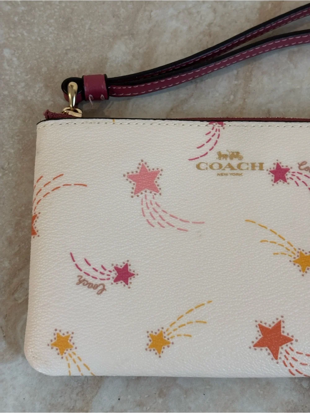 Coach Corner Zip Shooting Star print Wristlet